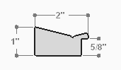 This unique frame with a raw wood face features long edge grain texture and a bright, pine-colour wash.  The frame forms a shallow V, with the matte black inner lip sloping out and then rising again (see illustration). The outer drop edge is also matte black.

2 " width: ideal for medium size artwork.  The modern style of this frame makes it a great match to more contemporary paintings and photography.