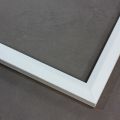 This 1inch white liner has an authentic, soft linen texture and flat face with a sloped inner lip.

Linen liners are a great option for providing white space between art and frame. Where glass is generally required to protect paper artworks and their mat, a linen liner does not require glass, making it ideal for paintings and Giclée prints.